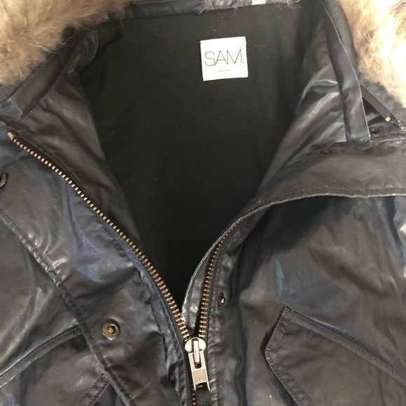 SAM New York Matte Metallic Navy Blue Jacket - Picture 5 of 8